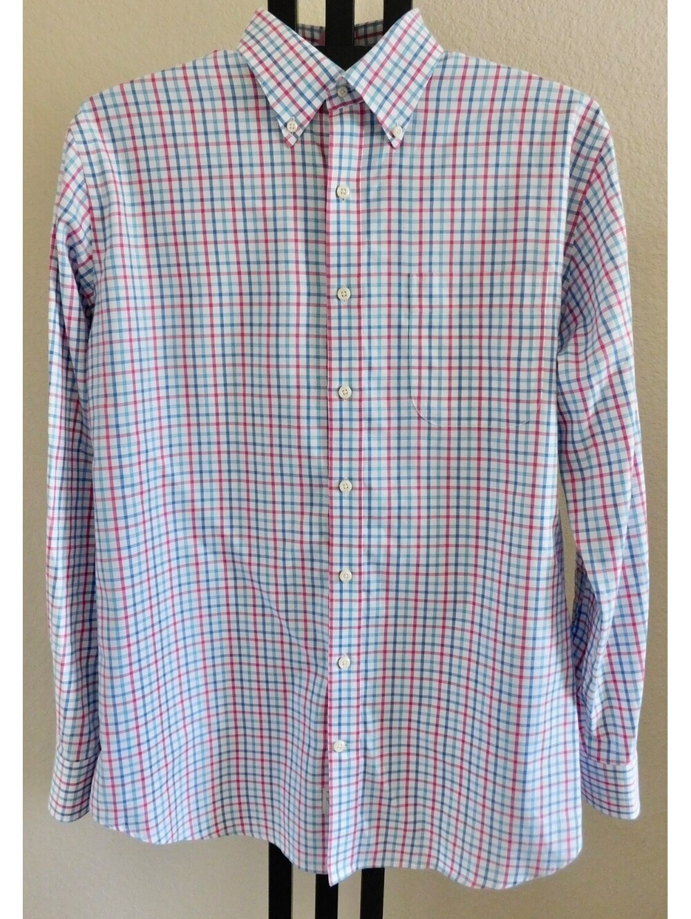 Peter Millar Nanoluxe Easycare Men's Large Plaid Button Down Shirt 100% Cotton
